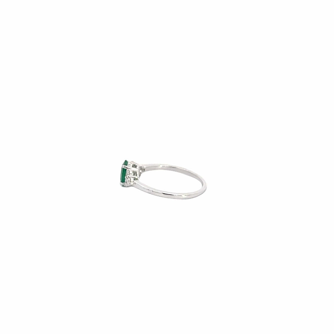Baikalla Jewelry Gold Sapphire Ring 14k White Gold Natural Emerald Ring