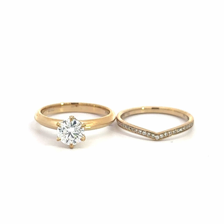 Baikalla Sterling Silver Moissanite Ring 4 Baikalla 14k Gold Moissanite and Diamond 2 in 1 Engagement Ring Set