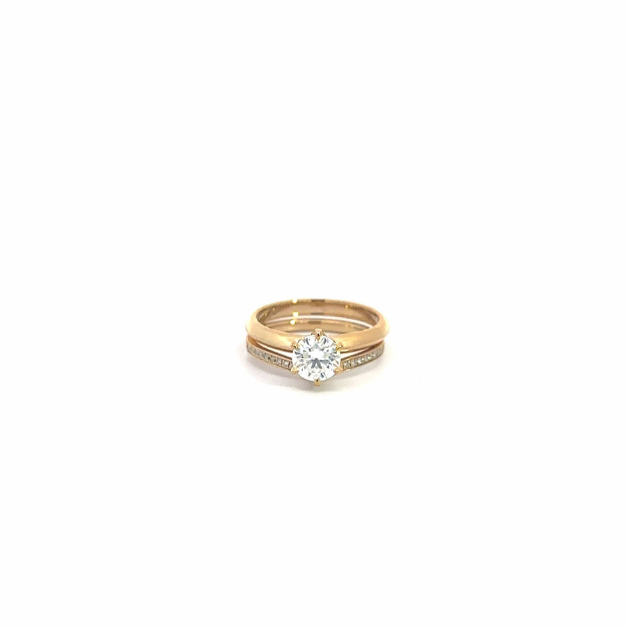 Baikalla Sterling Silver Moissanite Ring Baikalla 14k Gold Moissanite and Diamond 2 in 1 Engagement Ring Set