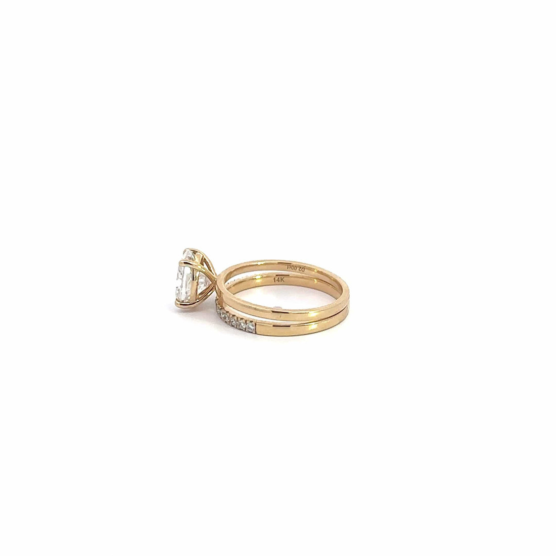Baikalla Sterling Silver Moissanite Ring Baikalla 14k Yellow Gold Oval Moissanite Diamond 2 in 1 Engagement Ring Set