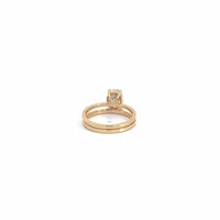 Baikalla Sterling Silver Moissanite Ring Baikalla 14k Yellow Gold Oval Moissanite Diamond 2 in 1 Engagement Ring Set