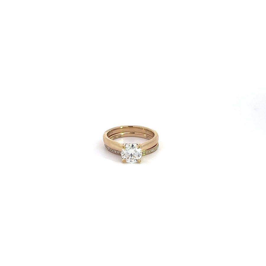 Baikalla Sterling Silver Moissanite Ring Baikalla 14k Yellow Gold Moissanite and Diamond 2 in 1 Engagement Ring Set