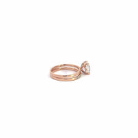Baikalla Sterling Silver Moissanite Ring 14k Rose Gold Moissanite Diamond 2 in 1 Engagement Ring