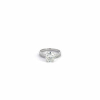 Baikalla Baikalla™ 14k White Gold Oval Moissanite Diamond 2 in 1 Engagement Ring