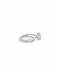 Baikalla Baikalla™ 14k White Gold Oval Moissanite Diamond 2 in 1 Engagement Ring