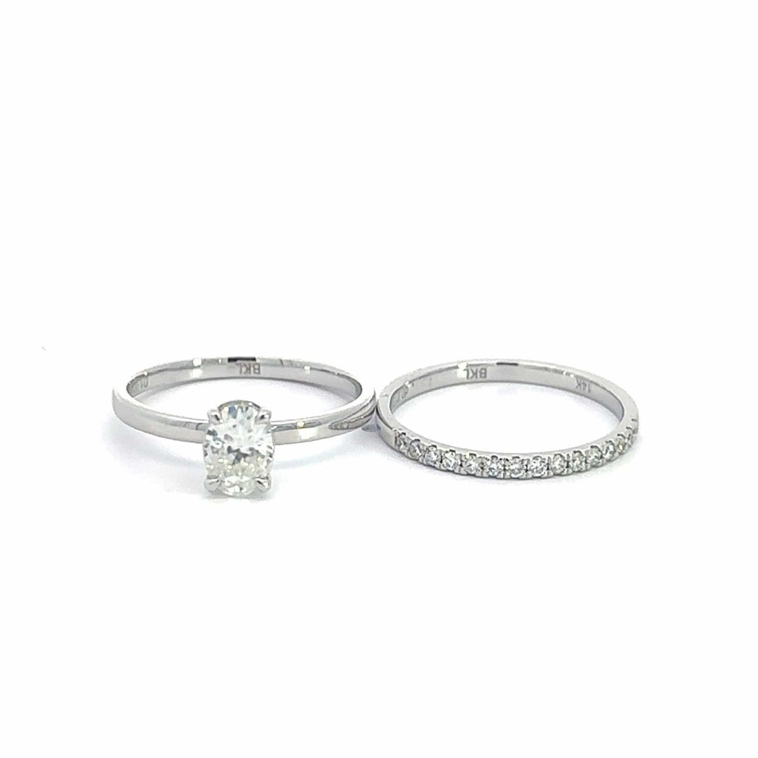 Baikalla 4 Baikalla™ 14k White Gold Oval Moissanite Diamond 2 in 1 Engagement Ring
