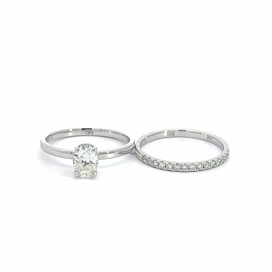 Baikalla 4 Baikalla™ 14k White Gold Oval Moissanite Diamond 2 in 1 Engagement Ring