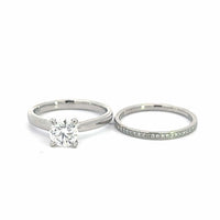Baikalla 4 Baikalla™ 14k White Gold Moissanite Diamond 2 in 1 Engagement Ring