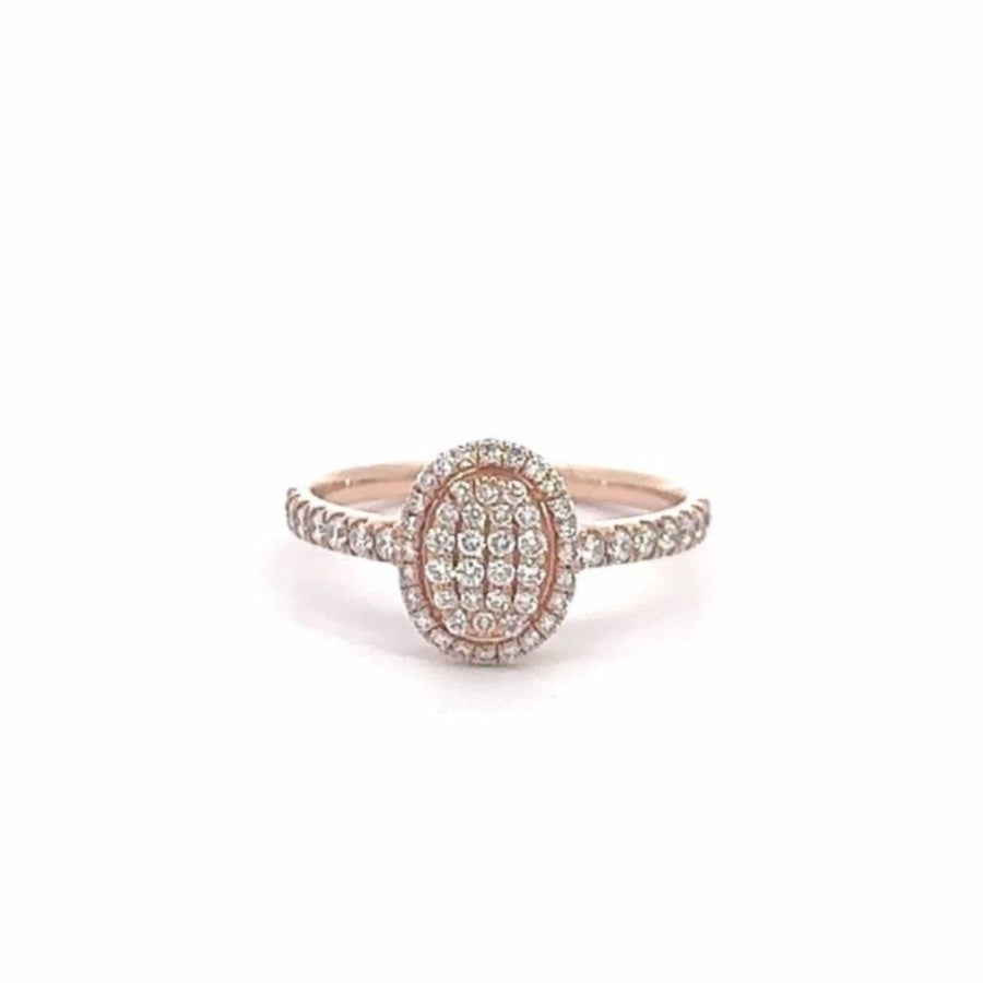 Baikalla Jewelry 18k Gold Engagment Ring 6 Baikalla 14k Rose Gold Oval Diamond Cluster Engagement Ring