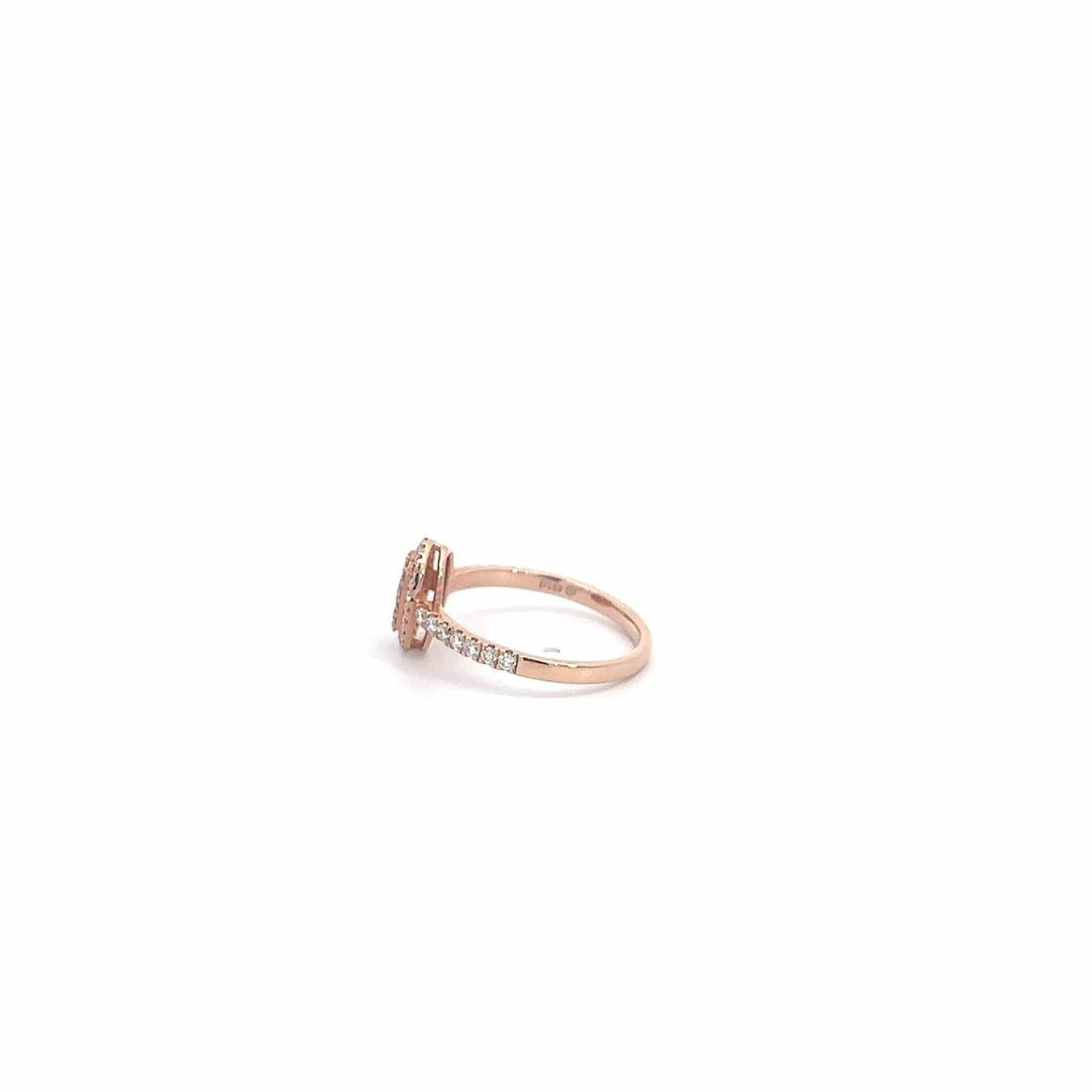 Baikalla Jewelry 18k Gold Engagment Ring Baikalla 14k Rose Gold Oval Diamond Cluster Engagement Ring