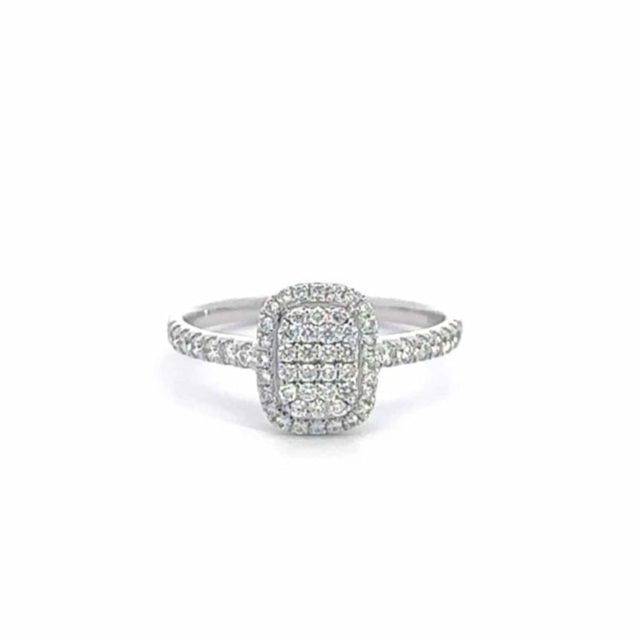 Baikalla Jewelry Diamond Ring 6 Baikalla 14k White Gold Diamond Cluster Engagement Ring