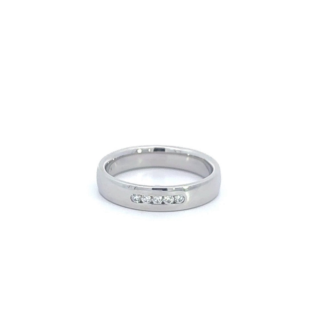 Baikalla Jewelry Gemstone Men's Ring 7.5 Baikalla 14k White Gold 5 Channel Set Men's Wedding Diamond Band Ring
