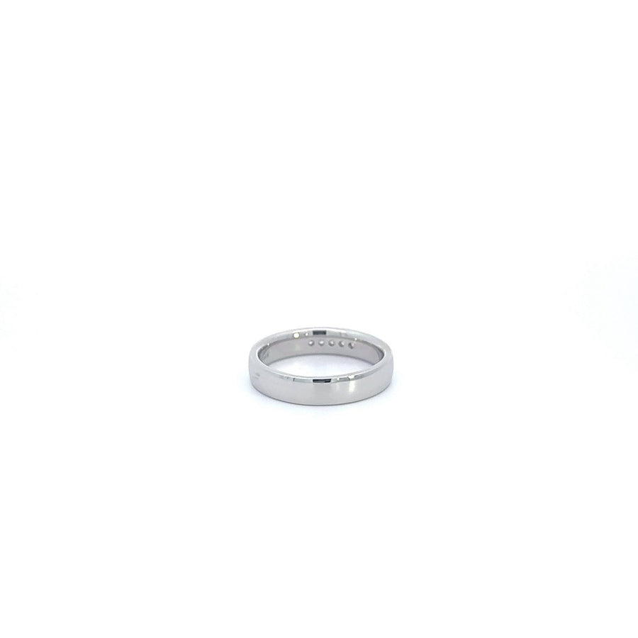 Baikalla Jewelry Gemstone Men's Ring Baikalla 14k White Gold 5 Channel Set Men's Wedding Diamond Band Ring