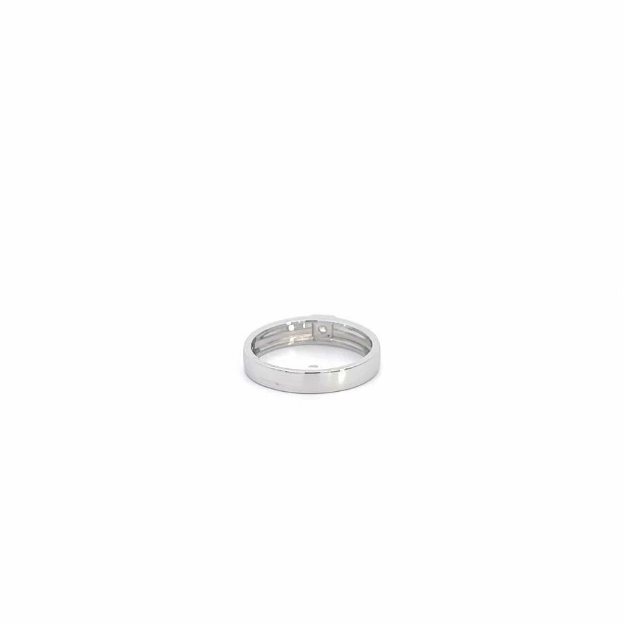 Baikalla Jewelry Gemstone Men's Ring Baikalla 14k White Gold Channel Set Men's Wedding Diamond Band Ring