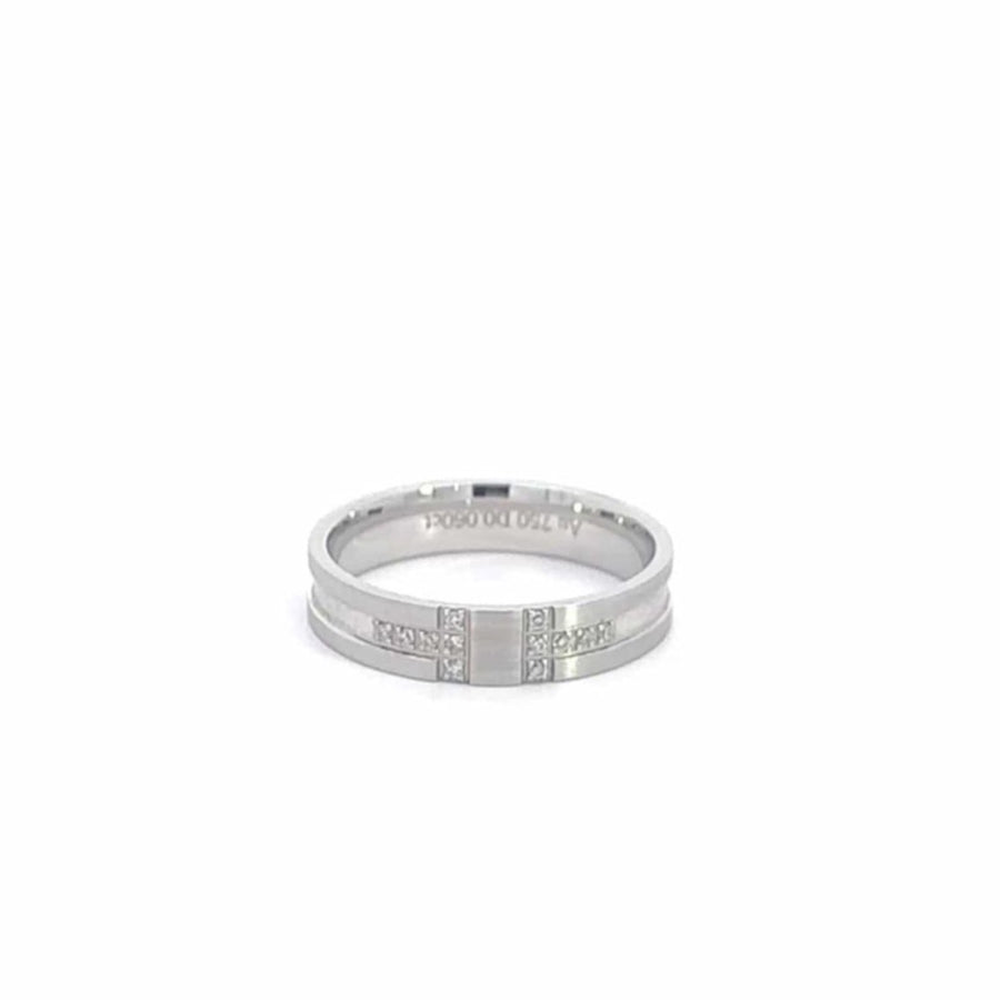 Baikalla Jewelry Gemstone Men's Ring 6 Baikalla 14k White Gold Wedding Diamond Band Ring