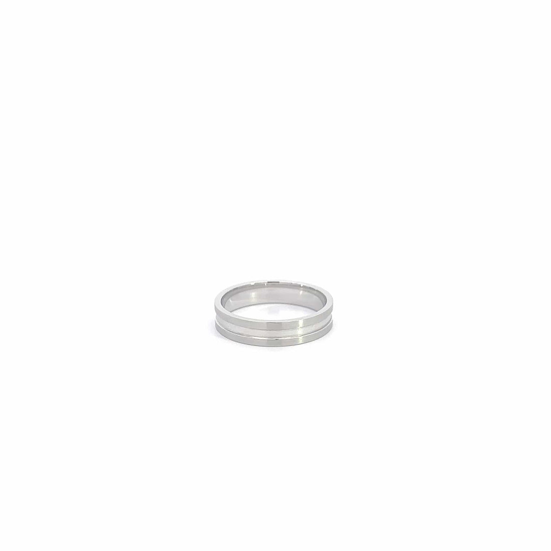 Baikalla Jewelry Gemstone Men's Ring Baikalla 18k White Gold Wedding Band Ring