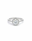 Baikalla Jewelry Diamond Ring 6 Baikalla 18k White Gold Halo Moissanite Diamond Engagement Ring