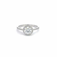 Baikalla Jewelry Diamond Ring 6 Baikalla 18k White Gold Halo Moissanite Diamond Engagement Ring