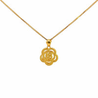 Baikalla Jewelry 24K Pure Yellow Gold Pendant 24k Yellow Gold Flower Charm Necklace