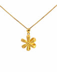Baikalla Jewelry 24K Pure Yellow Gold Pendant Pendant Only 24k Yellow Gold Flower Pendant Necklace
