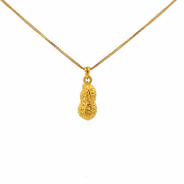 Baikalla Jewelry 24K Pure Yellow Gold Pendant Pendant Only 24k Yellow Gold Peanut Pendant Necklace