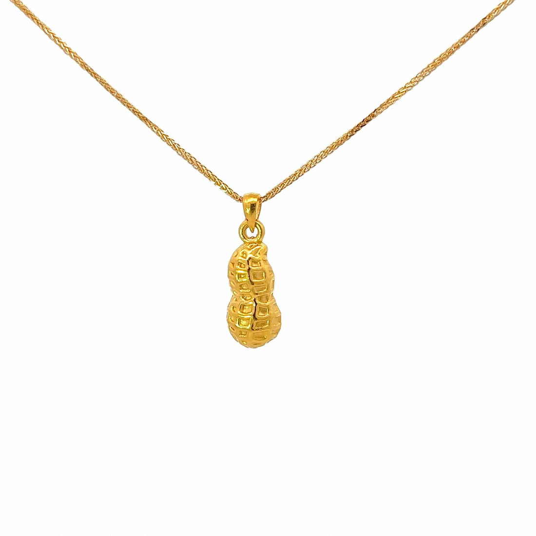 Baikalla Jewelry 24K Pure Yellow Gold Pendant 24k Yellow Gold Peanut Pendant Necklace