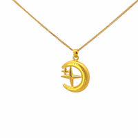 Baikalla Jewelry 24K Pure Yellow Gold Pendant 24k Gold Moon and Star Pendant Necklace