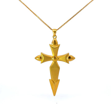 Baikalla Jewelry 24K Pure Yellow Gold Pendant Pendant Only 24K Yellow Gold Cross Pendant Necklace