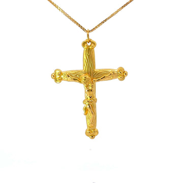 Baikalla Jewelry 24K Pure Yellow Gold Pendant Pendant Only 24k Yellow Gold Cross Charm Necklace