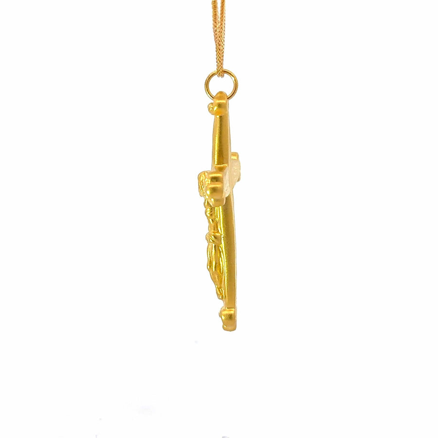 Baikalla Jewelry 24K Pure Yellow Gold Pendant 24k Yellow Gold Cross Charm Necklace