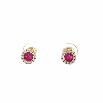 Baikalla Jewelry Gold Gemstone Earrings Baikalla 14k Yellow Gold Natural Ruby Earrings