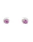 Baikalla Jewelry Gold Gemstone Earrings Baikalla™ 14k White Gold Natural Pink Sapphire Earrings