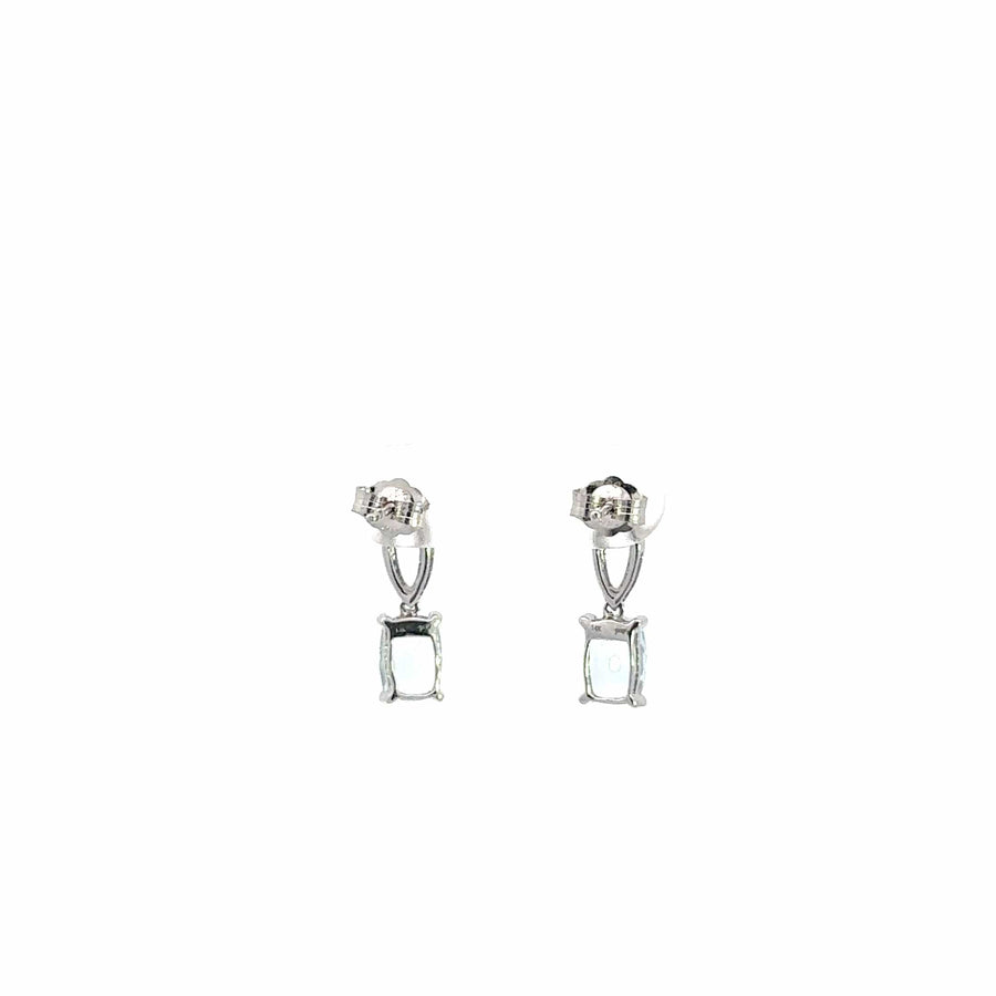 Baikalla Jewelry Silver Gemstones Earrings Baikalla™ Classic 14k White Gold Aquamarine Dangle Earrings