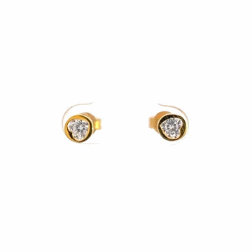 Baikalla Jewelry Gold Gemstone Earrings 18K Yellow Gold Zircon Heart Earrings
