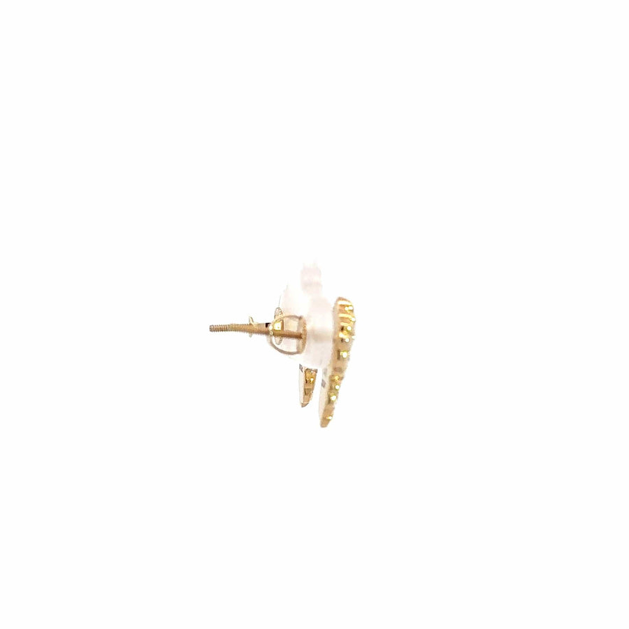 Baikalla Jewelry 14K Yellow Gold Pendant 14k Yellow Gold Nugget and Diamond Earrings