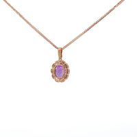 Baikalla Jewelry Gemstone Pendant Necklace 14k Rose Gold Genuine Amethyst Pendant Necklace