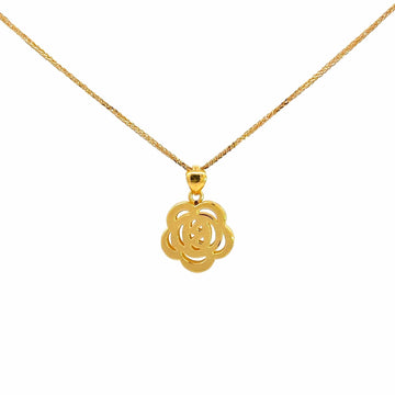 Baikalla Jewelry 24K Pure Yellow Gold Pendant Pendant Only 24k Yellow Gold Flower Charm Necklace