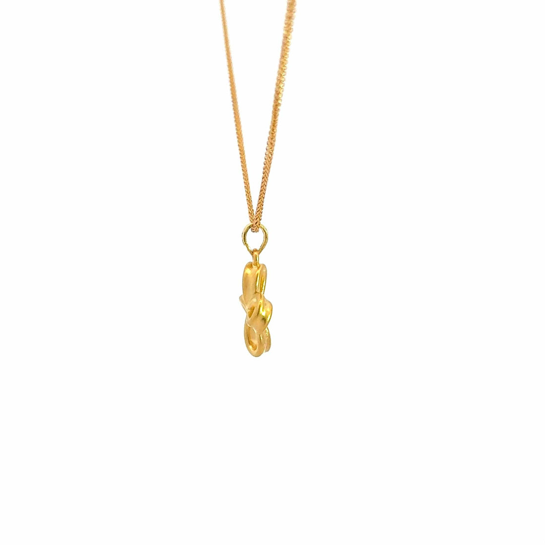 Baikalla Jewelry 24K Pure Yellow Gold Pendant 24k Yellow Gold Flower Pendant Necklace