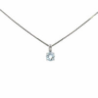 Baikalla Jewelry Silver Gemstones Earrings Pendant Only Baikalla™ Classic 14k White Gold Aquamarine Pendant Necklace