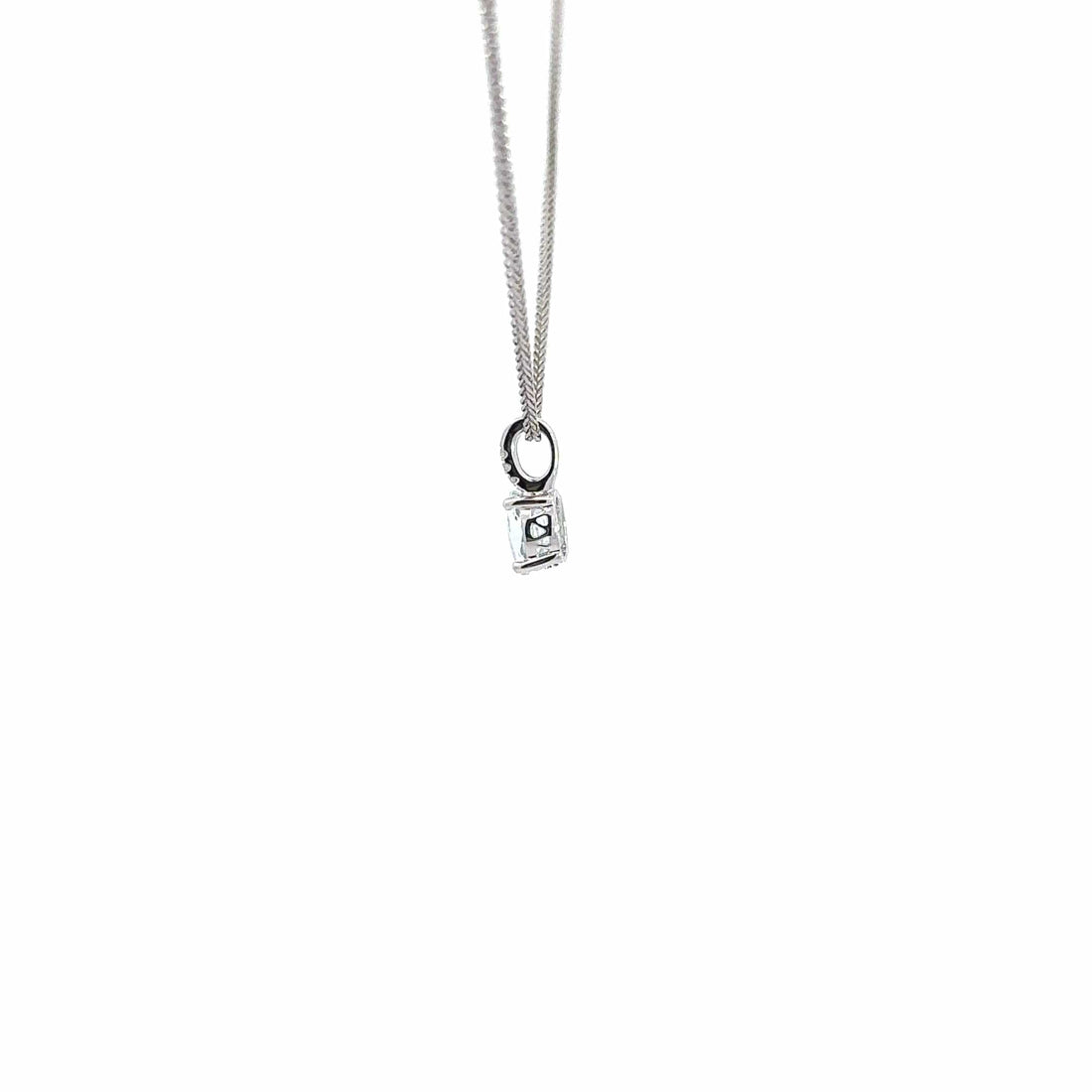 Baikalla Jewelry Silver Gemstones Earrings Baikalla™ Classic 14k White Gold Aquamarine Pendant Necklace