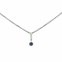 Baikalla Jewelry Silver Gemstones Earrings Pendant Only Baikalla™ Classic 14k White Gold Sapphire Pendant Necklace