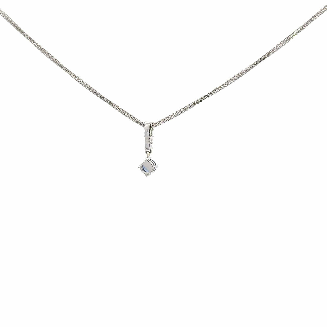 Baikalla Jewelry Silver Gemstones Earrings Baikalla™ Classic 14k White Gold Sapphire Pendant Necklace