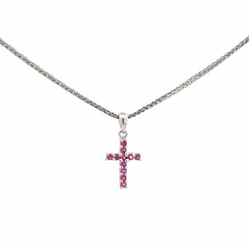 Baikalla Jewelry Gold Aquamarine Necklace Pendant Only 14k White Gold Natural Ruby Cross Pendant Necklace