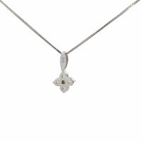 Baikalla Jewelry gemstone jewelry 14k White Gold Natural Citrine 4 Stone Necklace With Diamonds