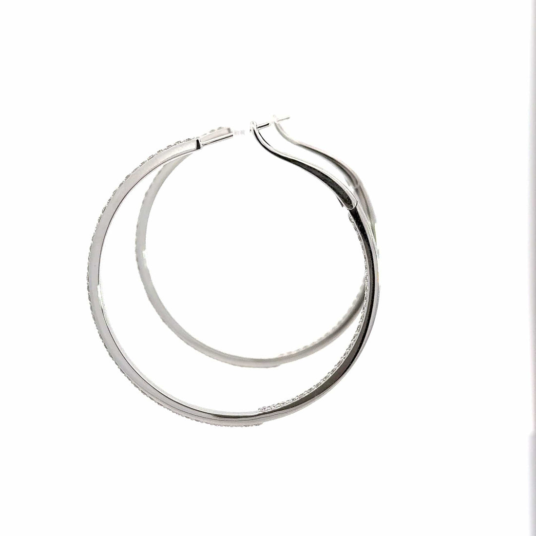 Baikalla Jewelry Silver Gemstone Earrings Baikalla 14k White Gold Diamond Hoop Earrings