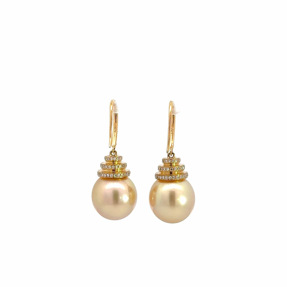 Baikalla Jewelry Gold Pearl Necklace 18k Yellow Gold Sea Pearl Dangle Earrings