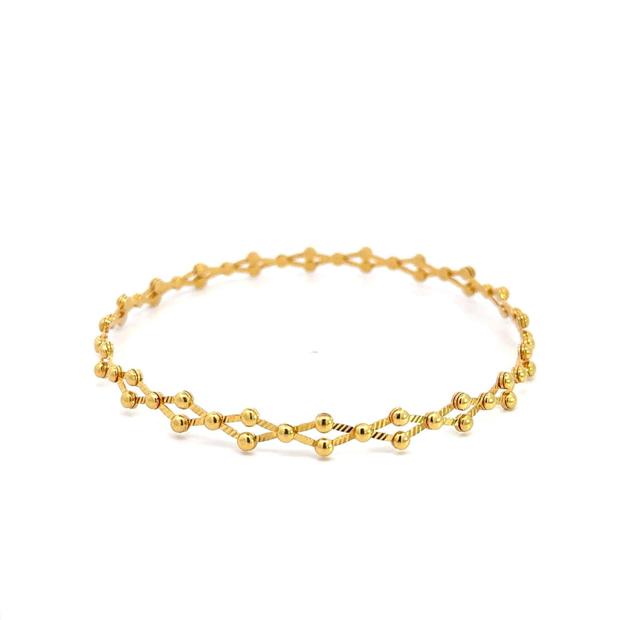 Baikalla Jewelry Gold Diamond Bangle Bracelet 18k Yellow Gold Expandable Bracelet