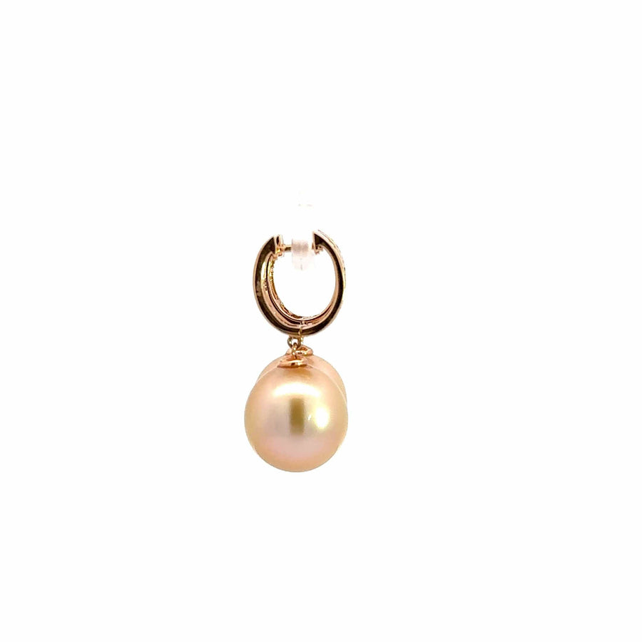 Baikalla Jewelry Gold Pearl Necklace 18k Rose Gold Sea Pearl Dangle Earrings
