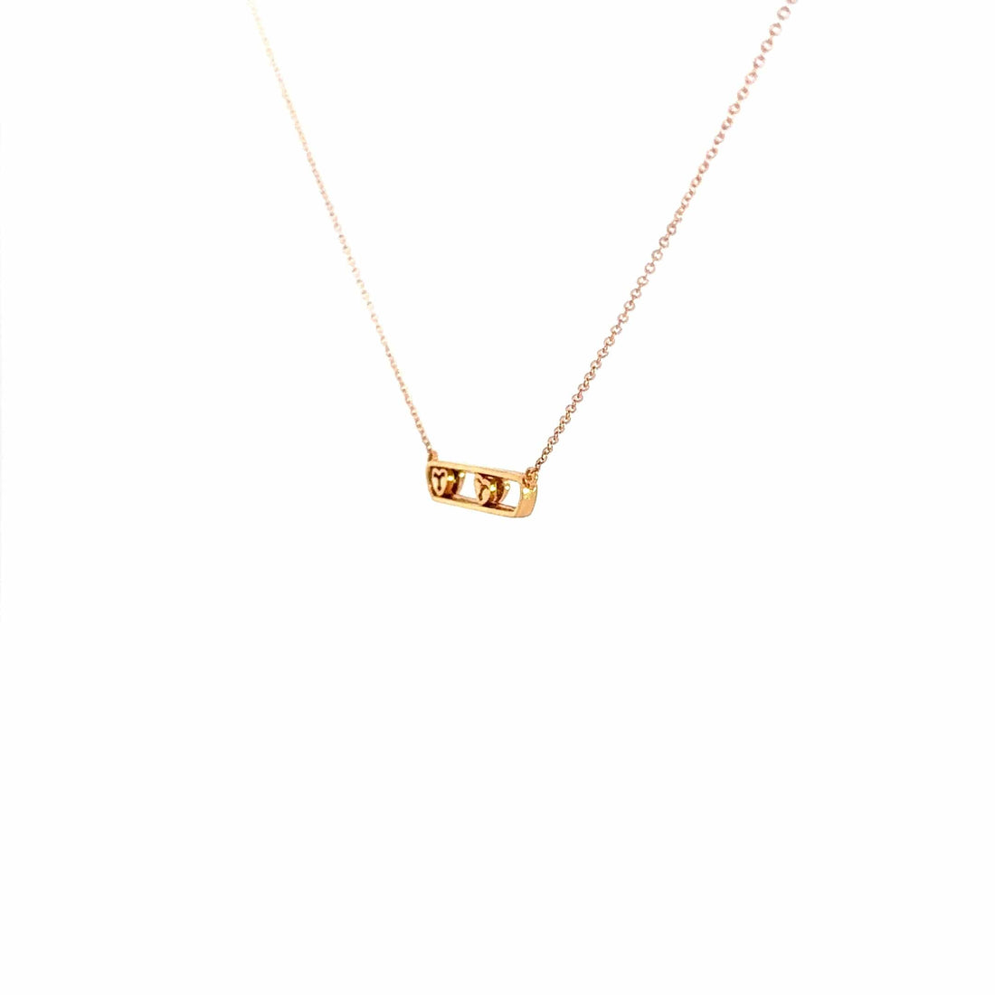 Baikalla Jewelry Gold Diamond Necklace 18K Rose Gold Sliding Heart Diamond Pendant Necklace
