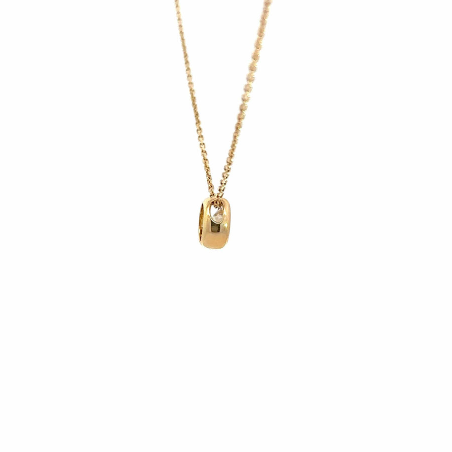 Baikalla Jewelry Gold Diamond Necklace 14K Yellow Gold Round Moissanite Pendant Necklace